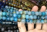 CAA3052 15 inches 10mm faceted round fire crackle agate beads wholesale