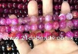 CAA3057 15 inches 10mm faceted round fire crackle agate beads wholesale