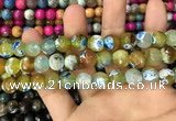 CAA3062 15 inches 10mm faceted round fire crackle agate beads wholesale