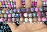 CAA3065 15 inches 10mm faceted round fire crackle agate beads wholesale