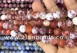 CAA3074 15 inches 10mm faceted round fire crackle agate beads wholesale