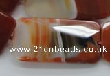 CAA309 15.5 inches 25*50mm faceted rectangle red line agate beads