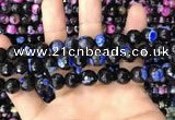 CAA3092 15 inches 10mm faceted round fire crackle agate beads wholesale