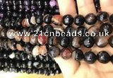 CAA3094 15 inches 10mm faceted round fire crackle agate beads wholesale