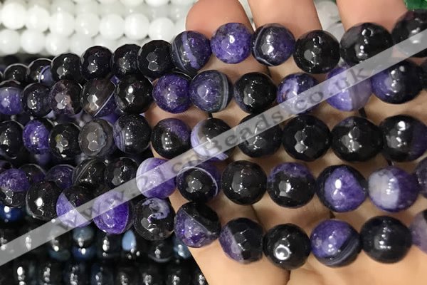 CAA3095 15 inches 10mm faceted round fire crackle agate beads wholesale