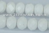 CAA31 15.5 inches 10*14mm rondelle white agate gemstone beads