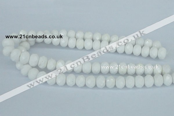 CAA31 15.5 inches 10*14mm rondelle white agate gemstone beads