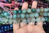 CAA3132 15 inches 12mm faceted round fire crackle agate beads wholesale