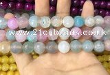 CAA3139 15 inches 12mm faceted round fire crackle agate beads wholesale