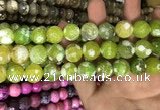 CAA3182 15 inches 14mm faceted round fire crackle agate beads wholesale