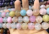 CAA3203 15 inches 14mm faceted round fire crackle agate beads wholesale