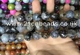 CAA3230 15 inches 16mm faceted round fire crackle agate beads wholesale