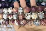 CAA3235 15 inches 16mm faceted round fire crackle agate beads wholesale