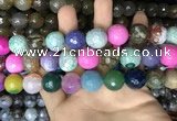 CAA3240 15 inches 16mm faceted round fire crackle agate beads wholesale