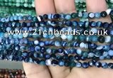 CAA3254 15 inches 4mm faceted round line agate beads wholesale