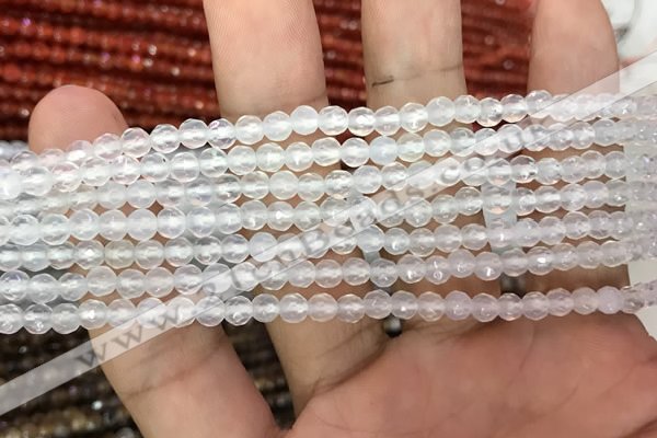 CAA3260 15 inches 4mm faceted round agate beads wholesale