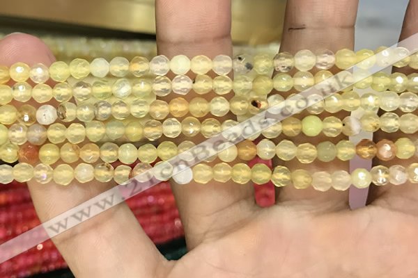 CAA3262 15 inches 4mm faceted round agate beads wholesale