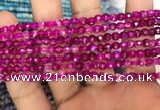 CAA3263 15 inches 4mm faceted round agate beads wholesale