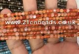 CAA3264 15 inches 4mm faceted round agate beads wholesale