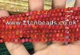 CAA3266 15 inches 4mm faceted round agate beads wholesale