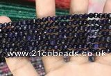 CAA3270 15 inches 4mm faceted round agate beads wholesale