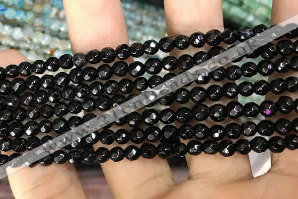 CAA3271 15 inches 4mm faceted round agate beads wholesale