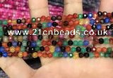 CAA3272 15 inches 4mm faceted round agate beads wholesale