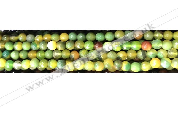 CAA3297 15 inches 6mm faceted round agate beads wholesale