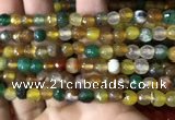 CAA3308 15 inches 6mm faceted round agate beads wholesale