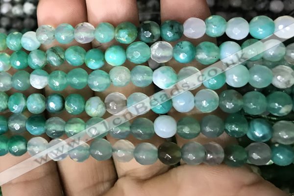 CAA3309 15 inches 6mm faceted round agate beads wholesale