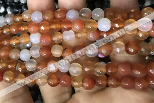 CAA3310 15 inches 6mm faceted round agate beads wholesale