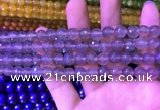 CAA3330 15 inches 8mm faceted round agate beads wholesale