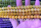 CAA3331 15 inches 8mm faceted round agate beads wholesale