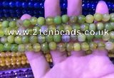 CAA3332 15 inches 8mm faceted round agate beads wholesale