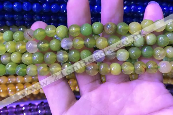 CAA3332 15 inches 8mm faceted round agate beads wholesale