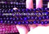 CAA3337 15 inches 8mm faceted round agate beads wholesale