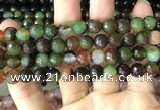 CAA3346 15 inches 8mm faceted round agate beads wholesale