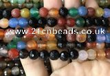 CAA3348 15 inches 8mm faceted round agate beads wholesale