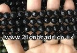 CAA3350 15 inches 8mm faceted round agate beads wholesale