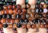 CAA3352 15 inches 8mm faceted round agate beads wholesale