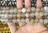 CAA3364 15 inches 10mm faceted round agate beads wholesale