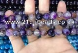 CAA3366 15 inches 10mm faceted round agate beads wholesale