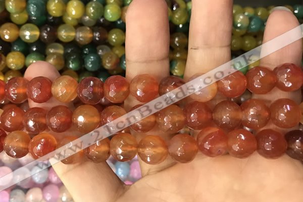 CAA3367 15 inches 10mm faceted round agate beads wholesale