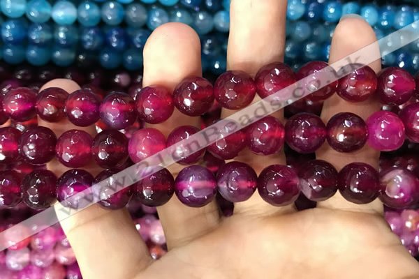 CAA3369 15 inches 10mm faceted round agate beads wholesale