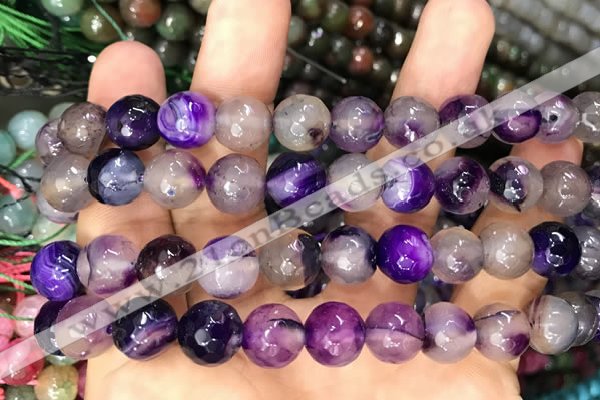 CAA3370 15 inches 10mm faceted round agate beads wholesale