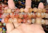 CAA3371 15 inches 10mm faceted round agate beads wholesale