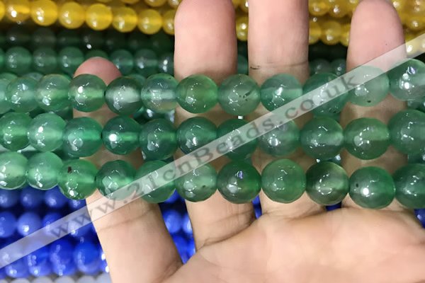 CAA3373 15 inches 10mm faceted round agate beads wholesale