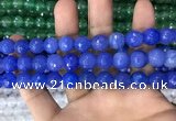 CAA3376 15 inches 10mm faceted round agate beads wholesale