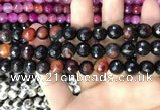 CAA3380 15 inches 10mm faceted round agate beads wholesale