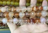 CAA3396 15 inches 12mm faceted round agate beads wholesale